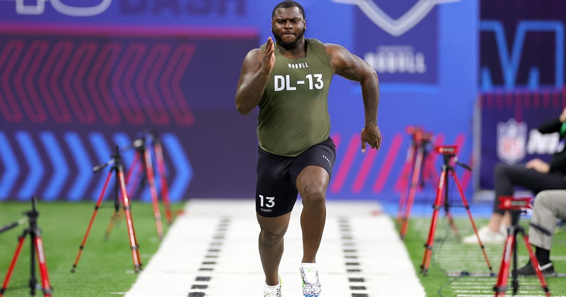 Former Oklahoma star Jalen Redmond at the 2023 NFL scouting combine
