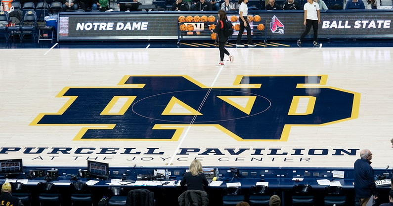 Notre Dame logo at Purcell Pavilion