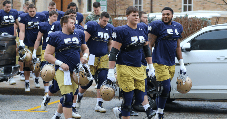 notre dame offensive line