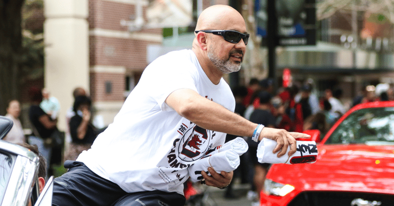 South Carolina assistant coach Fred Chmiel during a national championship parade