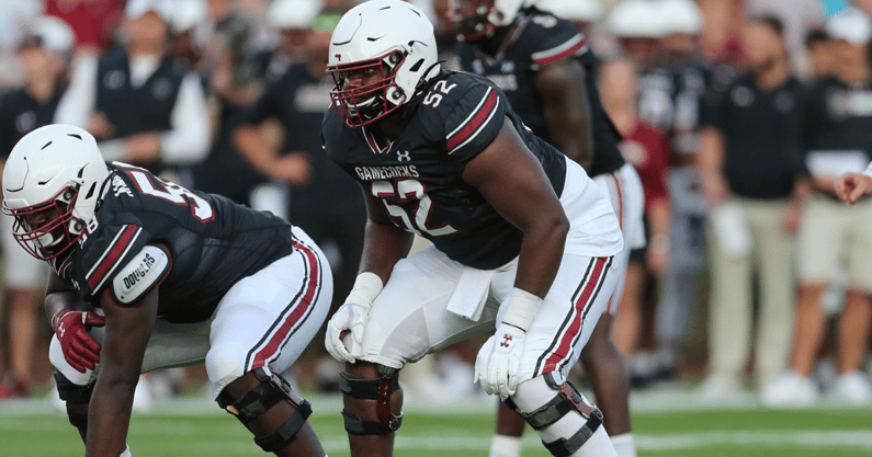 South Carolina offensive lineman Jaylen Nichols during the spring game