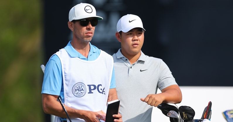 tom-kim-falls-in-mud-at-pga-championship-attempts-to-rinse-off-in-creek