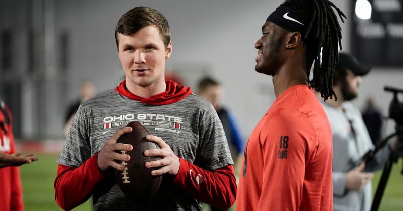 Kyle McCord and Marvin Harrison Jr. by Adam Cairns/Columbus Dispatch / USA TODAY NETWORK