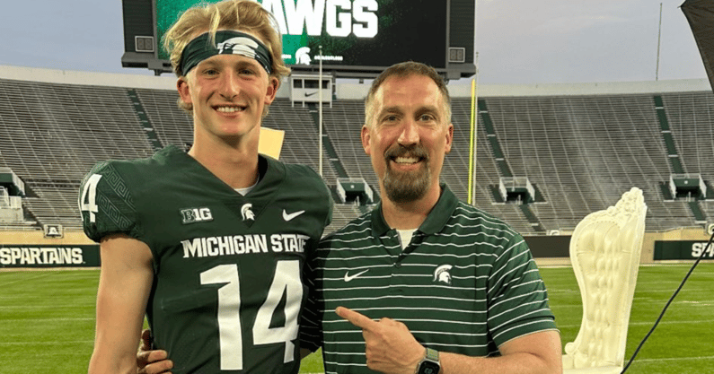Class of 2024 quarterback Henry Hasselbeck of Boston (MA) Xaverian Brothers High announced his commitment to Michigan State Friday afternoon.  Image via Henry Hasselbeck (Green Bay Packers - Wisconsin Badgers)