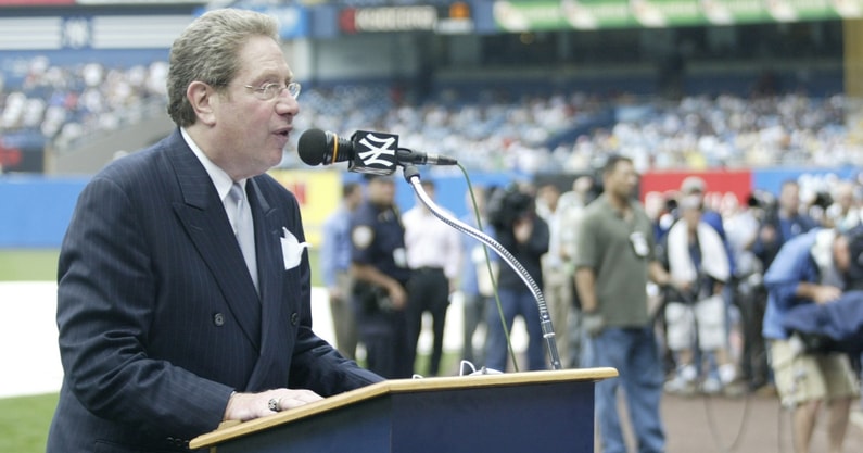 Justin Turner signed the foul ball that hit Yankees announcer John Sterling