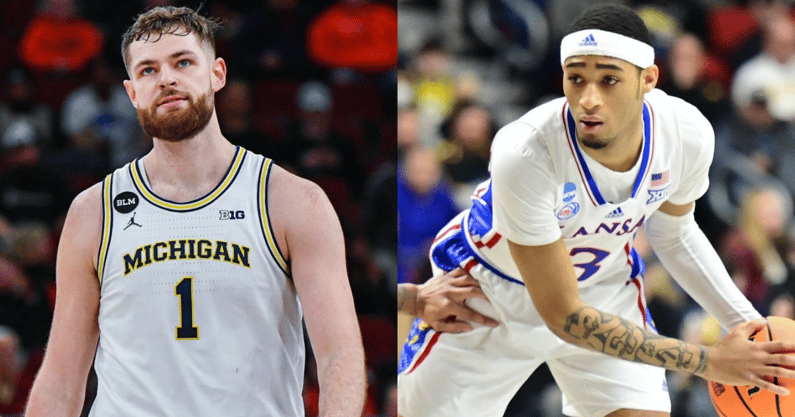 Kansas' Hunter Dickinson, Dajuan Harris
