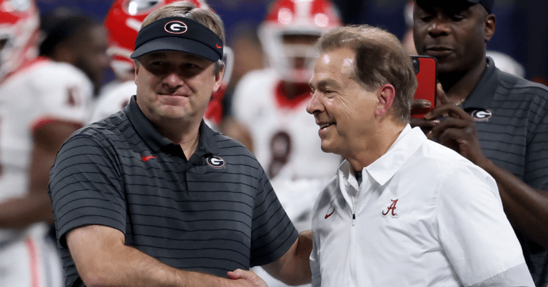 Georgia HC Kirby Smart, Alabama HC Nick Saban