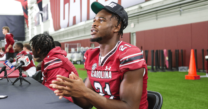 South Carolina safety Nick Emmanwori speaks at Gamecocks media day