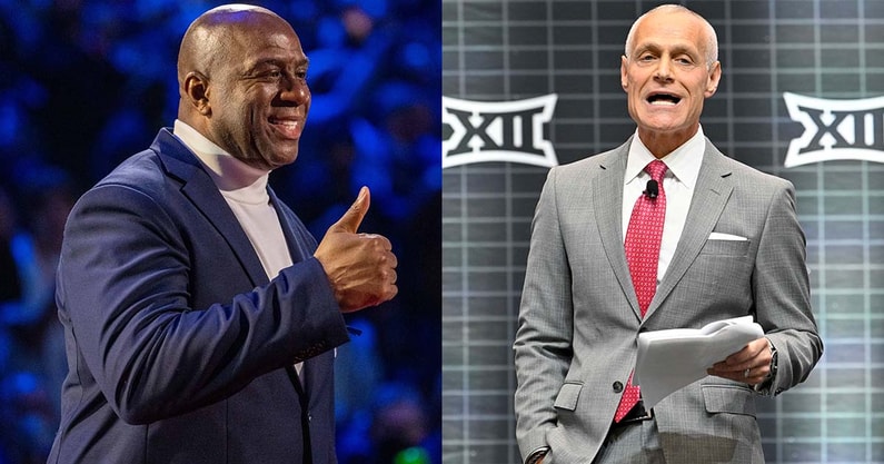 NBA legend Magic Johnson and Big 12 commissioner Brett Yormark