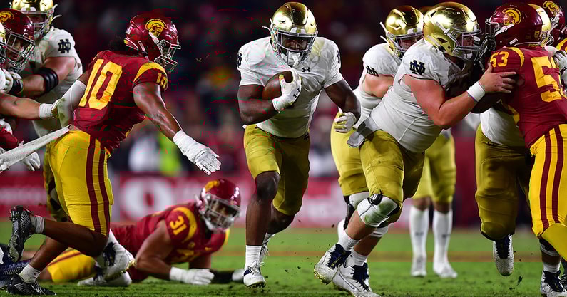 Audric Estime runs through the USC defense in 2022