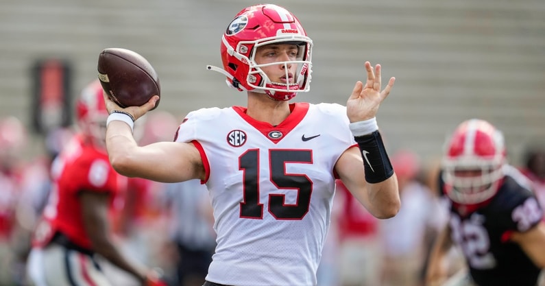 georgia-head-coach-kirby-smart-discusses-starting-quarterback-carson-beck-comfort-level