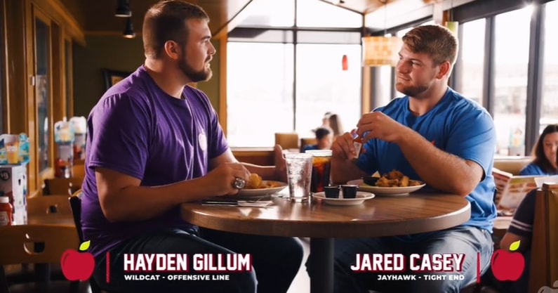 applebees-nil-deal-brings-together-in-state-rivals-ku-jayhawks-jared-casey-kansas-state-wildcats-hayden-gillum