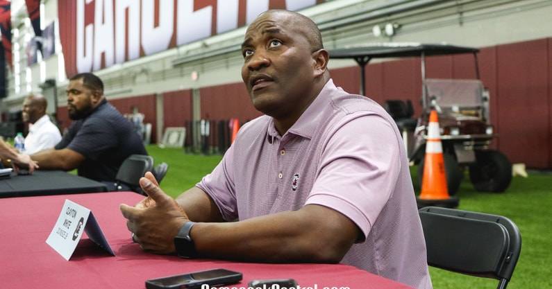 South Carolina defensive coordinator Clayton White during Gamecocks' media day