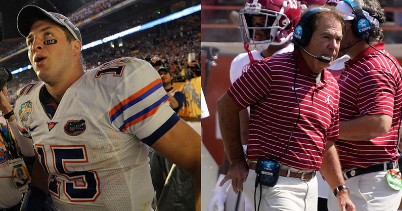 Tim Tebow and Florida Gators Head Coach Urban Meyer