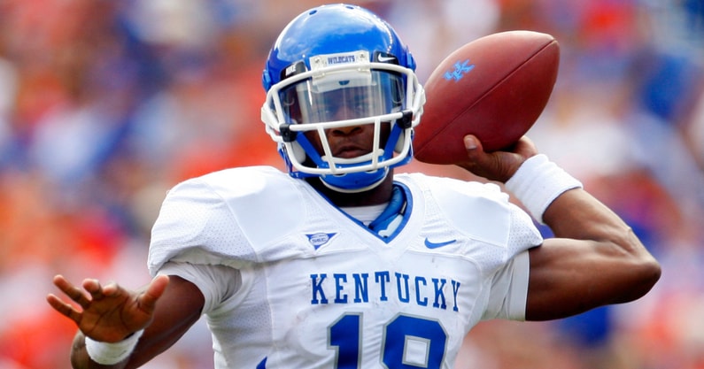 October 25, 2008; Gainesville FL, USA; Kentucky Wildcats quarterback Randall Cobb throws the ball during the second half against the Kentucky Wildcats at Ben Hill Griffin Stadium. Mandatory Credit: Kim Klement-USA TODAY Sports
