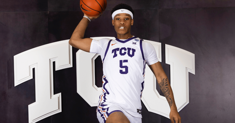 The TCU men's basketball team unveils its new uniforms for the