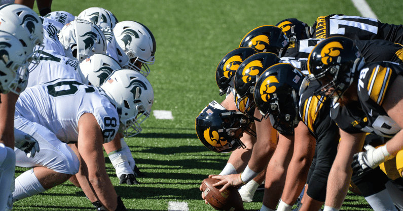 Michigan State versus Iowa line of scrimmage
