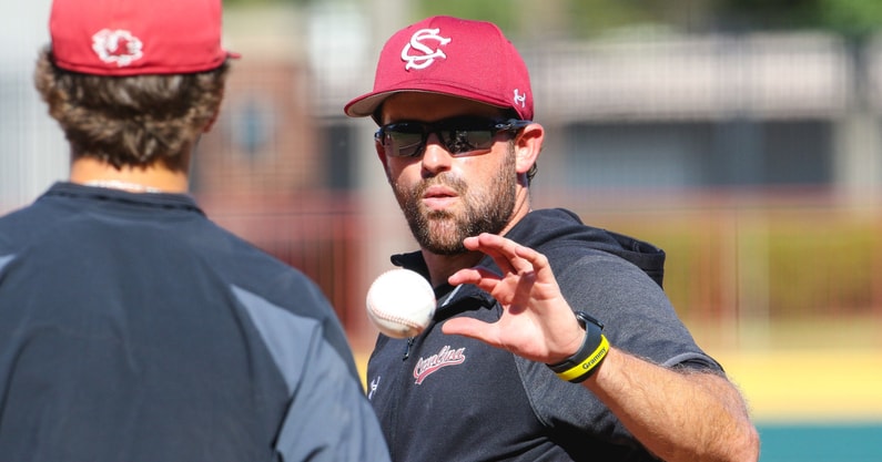 South Carolina alum and assistant coach Scott Wingo during a preseason practice