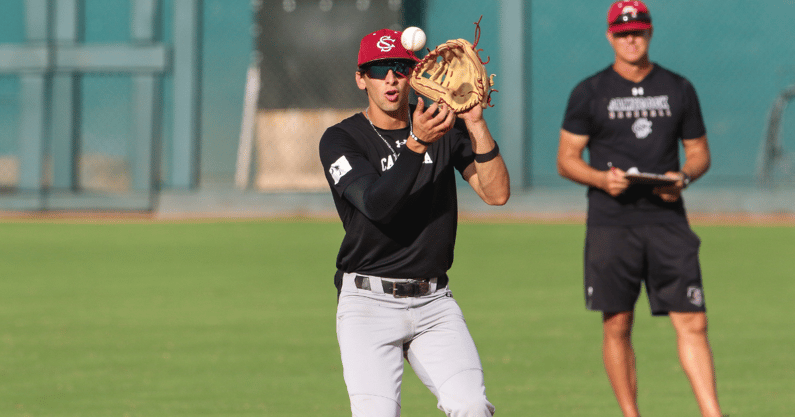 South Carolina shortstop Will Tippett during a Gamecocks fall scrimmage