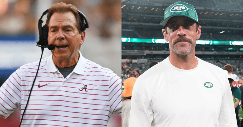 Alabama HC Nick Saban, Jets QB Aaron Rodgers