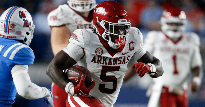 sam-pittman-confirms-rocket-sanders-will-not-play-vs-mississippi-state-uncertain-remainder-season