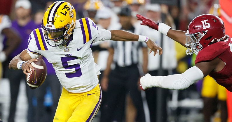 LSU QB Jayden Daniels and Alabama LB Dallas Turner