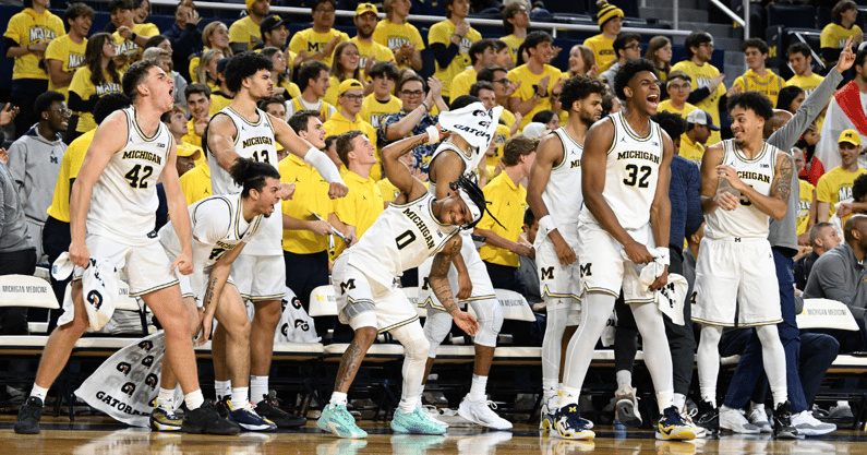 Michigan basketball bench