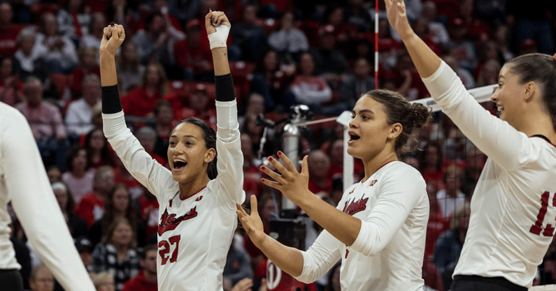 Nebraska volleyball Harper Murray and Bekka Allick