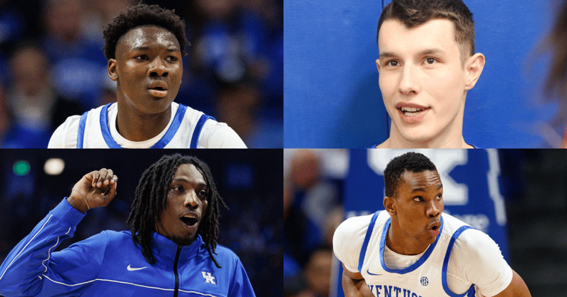 Kentucky’s Adou Thiero, Zvonimir Ivisic, Aaron Bradshaw, & Ugonna Onyenso