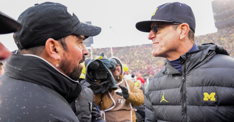 Ohio State HC Ryan Day, Michigan HC Jim Harbaugh