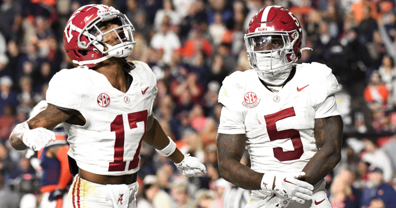 Alabama WR Isaiah Bond and RB Roydell Williams