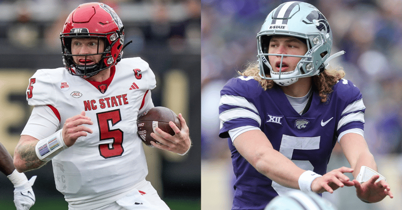 NC State QB Brennan Armstrong, Kansas State QB Avery Johnson