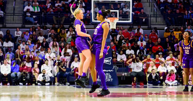 LSU basketball Hailey van lith angel reese