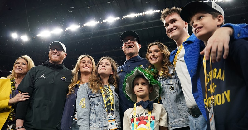 Michigan HC Jim Harbaugh and his family