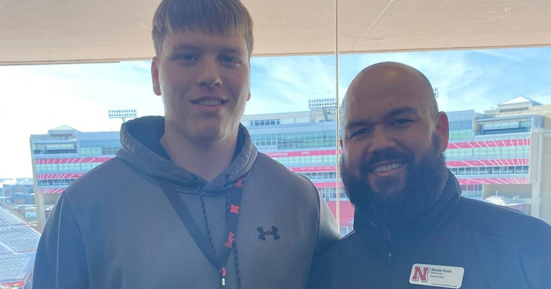 2026 OT Carson Nielsen on junior day visit to Nebraska