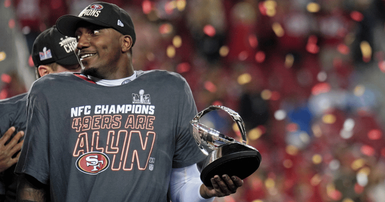 Deebo Samuel reacts to advancing to Super Bowl LVIII