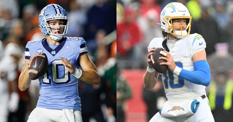 espn-nfl-draft-analyst-mel-kiper-beleives-drake-maye-justin-herbert-quarterback-comparison-accurate