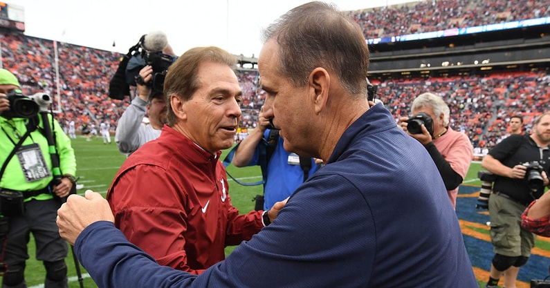Former Alabama head coach Nick Saban and DC Kevin Steele
