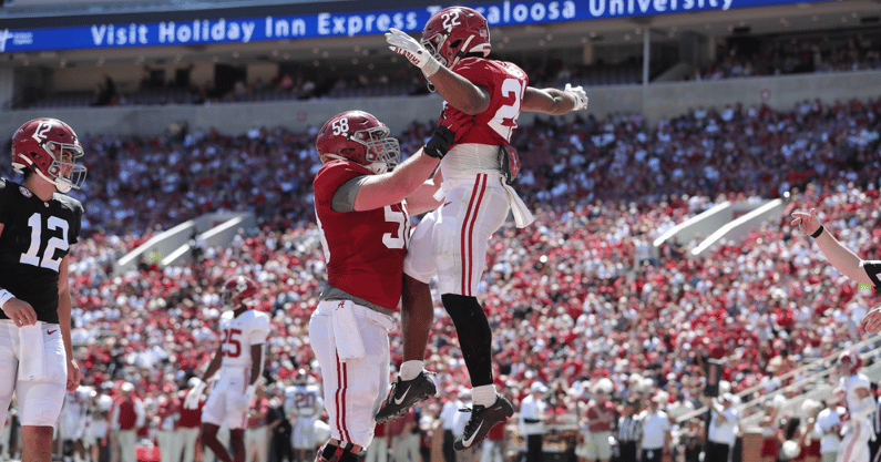 Alabama OL James Brockermeyer and RB Justice Haynes