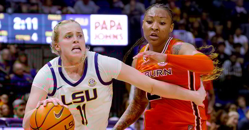 Auburn guard JaMya Mingo-Young and LSU guard Hailey Van Lith