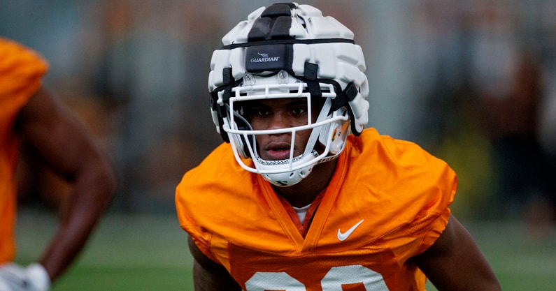 Boo Carter on Tennessee's first day of spring practice, Kate Luffman/Tennessee Athletics