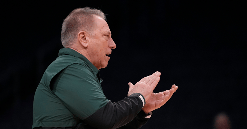 Michigan State Spartans head coach Tom Izzo during practice at Spectrum Center - Bob Donnan, USA TODAY Sports