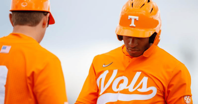 Christian Moore rounds the bases early in the Tennessee baseball season. Credit: UT Athletics