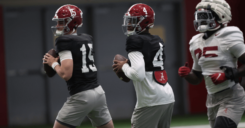 Alabama QBs Ty Simpson and Jalen Milroe