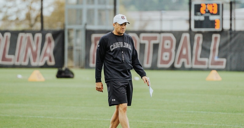 South Carolina football head coach Shane Beamer is pictured during spring practice (Photo: Jackson Randall | GamecockCentral.com)