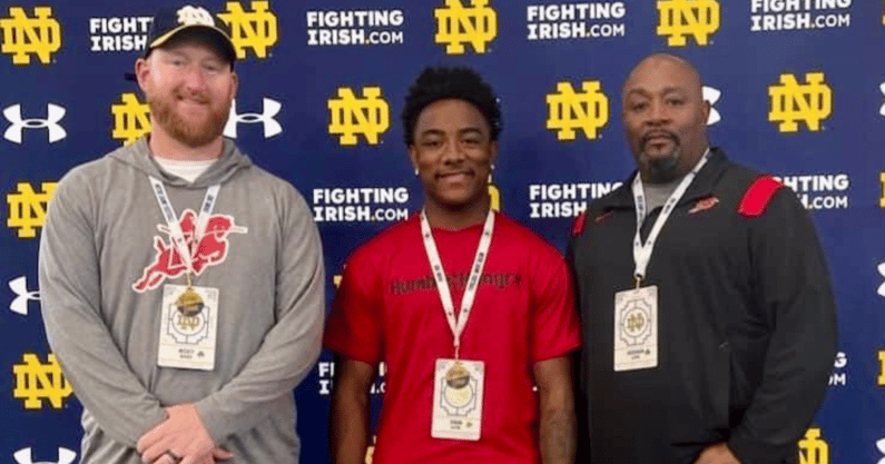 2026 running back Shahn Alston visited Notre Dame for the first time on Sept. 16, 2023 - Credit: @shahnalston3