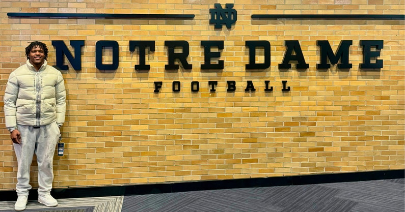 2026 EDGE Drew Harris visited Notre Dame for the first time on April 3, 2024 - Credit: Drew Harris, photo provided