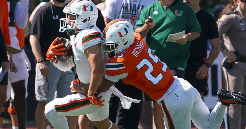 Jadais Richard Miami Hurricanes Spring Practice