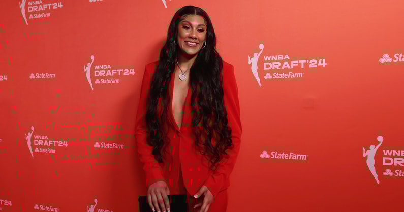 Kamilla Cardoso before the 2024 WNBA Draft at Brooklyn Academy of Music. Mandatory Credit: Brad Penner-USA TODAY Sports