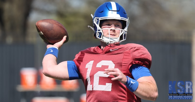 Brock Vandagriff Kentucky football practice header